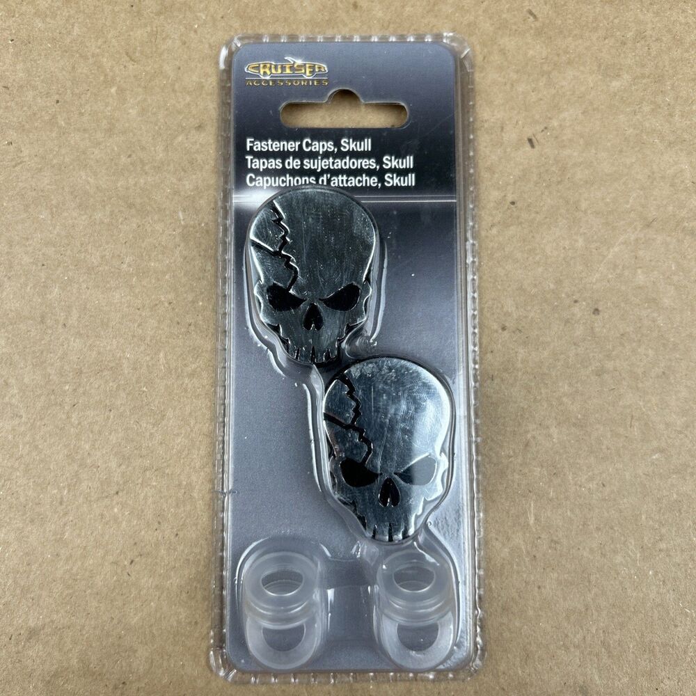 Cruiser Accessories 82550 - Fastener Caps - Skulls - Silver / Chrome